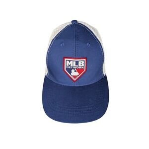 MLB Network Trucker Hat‎ Navy White Mesh Baseball Cap Adjustable Snapback